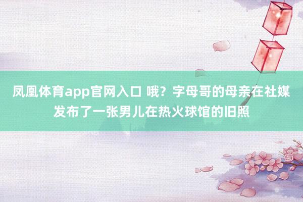 凤凰体育app官网入口 哦？字母哥的母亲在社媒发布了一张男儿在热火球馆的旧照