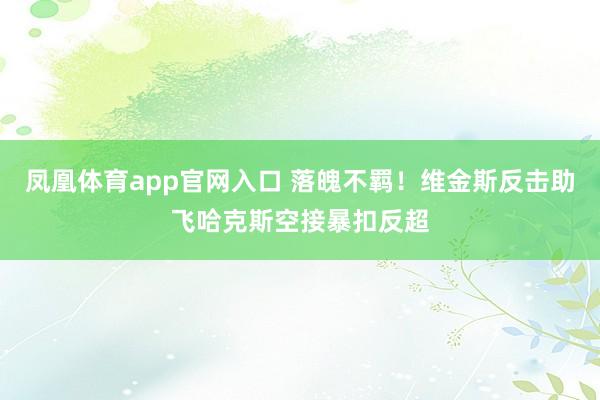 凤凰体育app官网入口 落魄不羁！维金斯反击助飞哈克斯空接暴扣反超