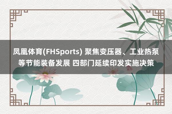 凤凰体育(FHSports) 聚焦变压器、工业热泵等节能装备发展 四部门延续印发实施决策