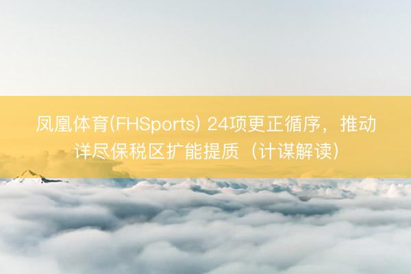 凤凰体育(FHSports) 24项更正循序，推动详尽保税区扩能提质（计谋解读）