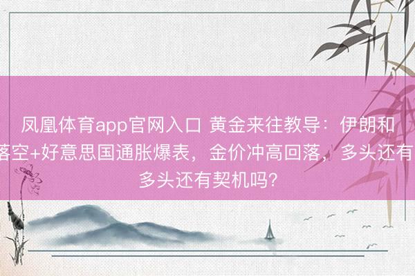 凤凰体育app官网入口 黄金来往教导：伊朗和平但愿落空+好意思国通胀爆表，金价冲高回落，多头还有契机吗？