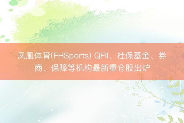 凤凰体育(FHSports) QFII、社保基金、券商、保障等机构最新重仓股出炉