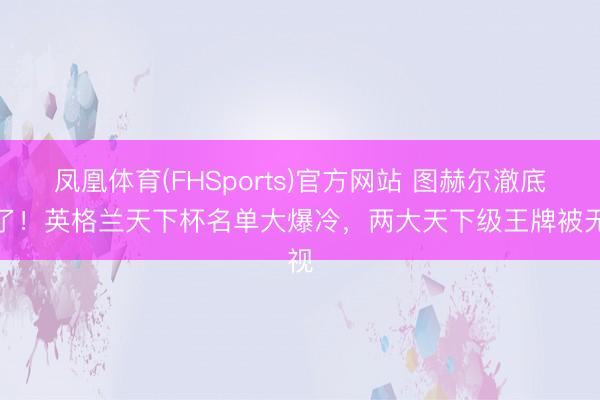 凤凰体育(FHSports)官方网站 图赫尔澈底疯了！英格兰天下杯名单大爆冷，两大天下级王牌被无视
