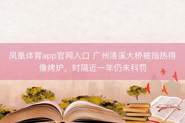 凤凰体育app官网入口 广州洛溪大桥被指热得像烤炉,时隔近一年仍未科罚