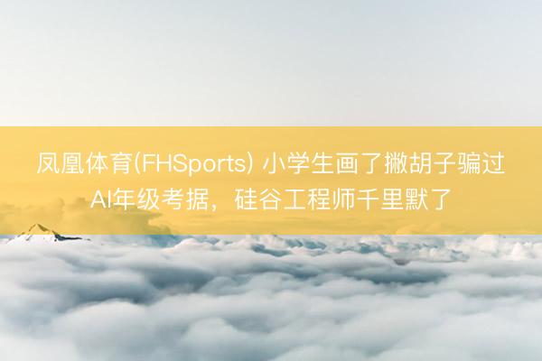 凤凰体育(FHSports) 小学生画了撇胡子骗过AI年级考据，硅谷工程师千里默了
