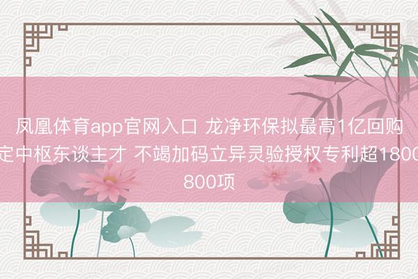 凤凰体育app官网入口 龙净环保拟最高1亿回购绑定中枢东谈主才 不竭加码立异灵验授权专利超1800项
