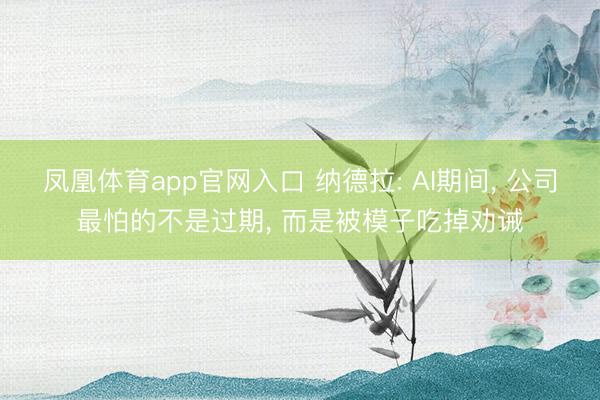 凤凰体育app官网入口 纳德拉: AI期间， 公司最怕的不是过期， 而是被模子吃掉劝诫