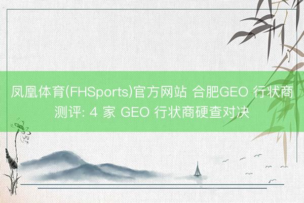 凤凰体育(FHSports)官方网站 合肥GEO 行状商测评: 4 家 GEO 行状商硬查对决