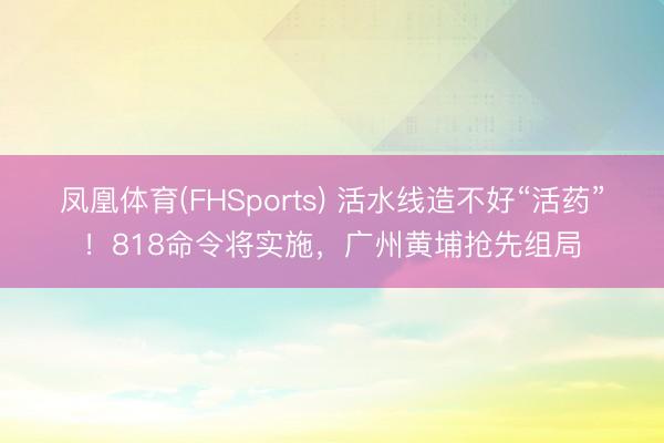 凤凰体育(FHSports) 活水线造不好“活药”！818命令将实施，广州黄埔抢先组局
